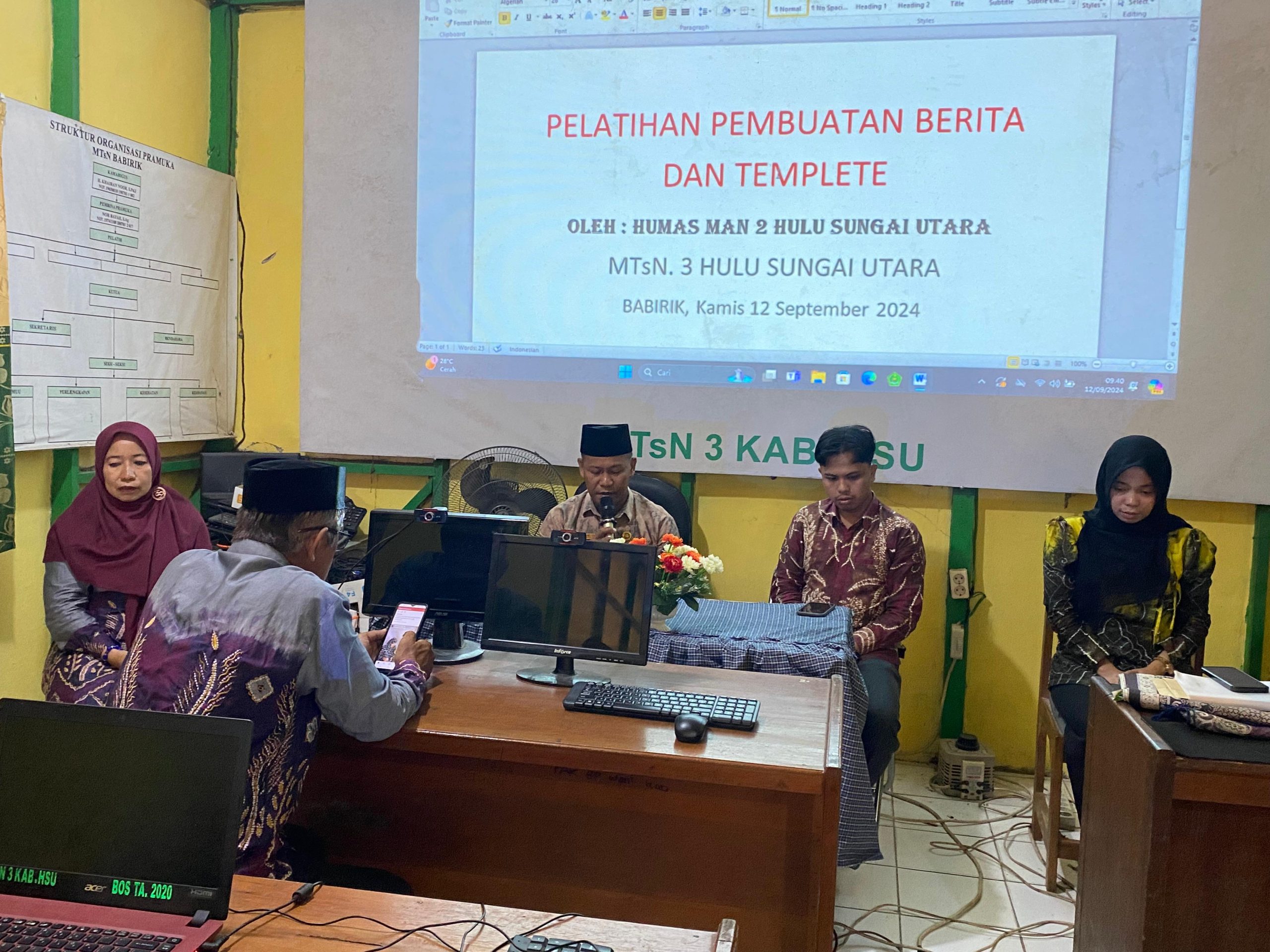 Pelatihan Pembuatan Berita dan Desain Template: Dorong Semangat Jurnalistik di MTsN 3 HSU